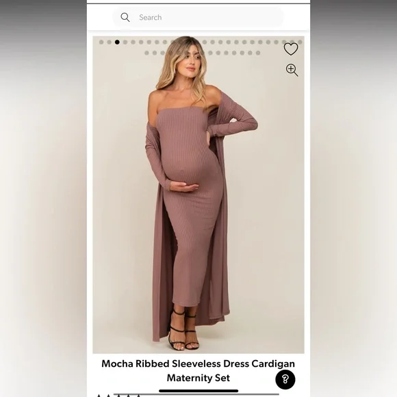 Pinkblush Mocha Ribbed Sleeveless Maxi Dress - Picture 3 of 3